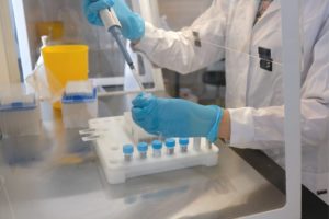 Lab presse foto med prøver
